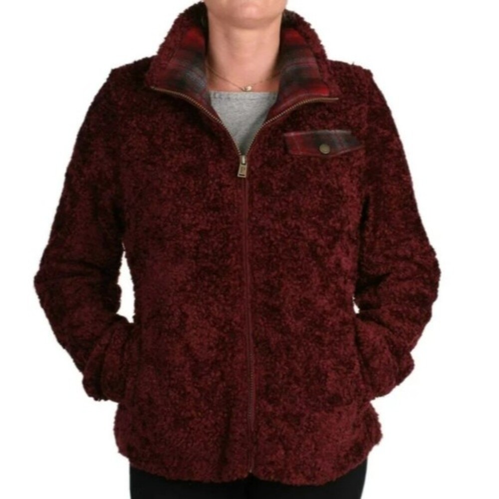 Pendleton Women's Fuzzy Full Zip Sherpa Teddy Coat Jacket Size S